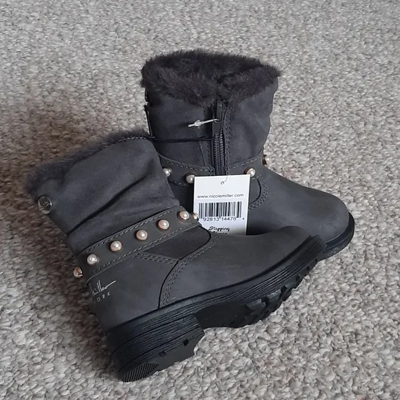 New Toddler Girls' Studded Fashion Mid-Calf Boots.