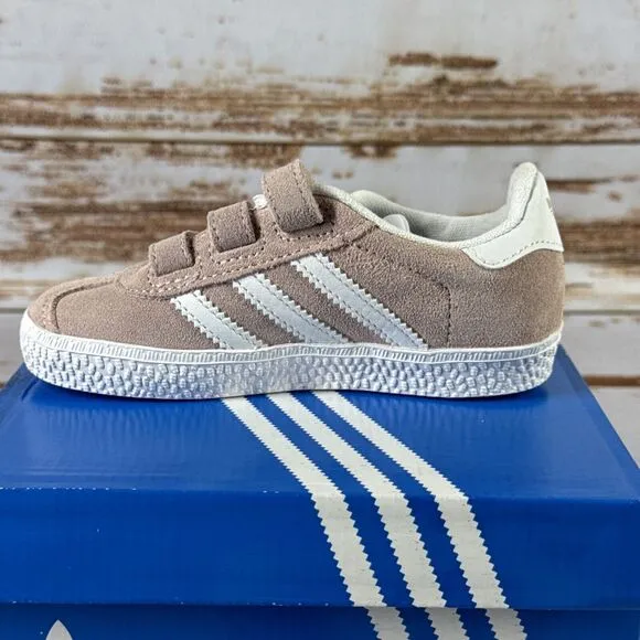 NEW Toddler Size 9.5K Adidas Gazelle I “Icey Pink” Low Top Strap Sneakers AH2229