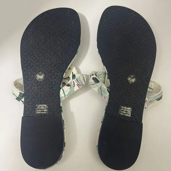 NEW Tory Burch Miller 6.5‎ Leather Sandals Thong VERY RARE DESERT BLOOM PATTERN