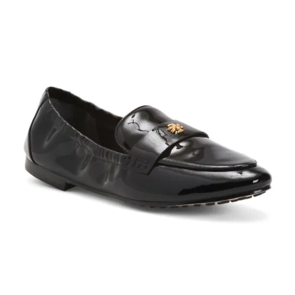 NEW TORY BURCH Patent Leather Ballet Loafers Perfect Black for women 146mn