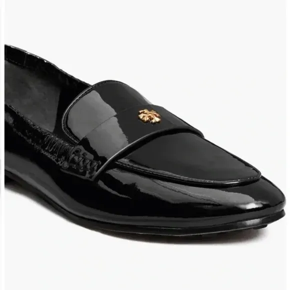 NEW TORY BURCH Patent Leather Ballet Loafers Perfect Black for women 146mn