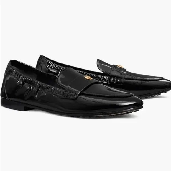 NEW TORY BURCH Patent Leather Ballet Loafers Perfect Black for women 146mn