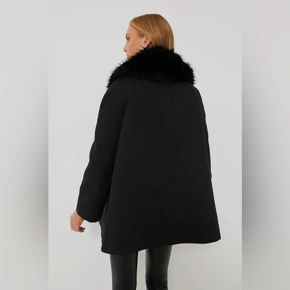 New! Tuckernuck Fur Collar Cecile Swing Cape