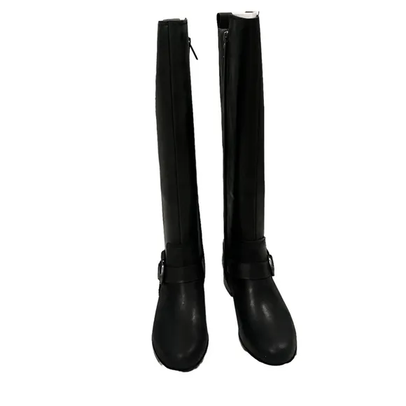 New, UGG Katelyn Knee High Black Leather Boots, Sz 6