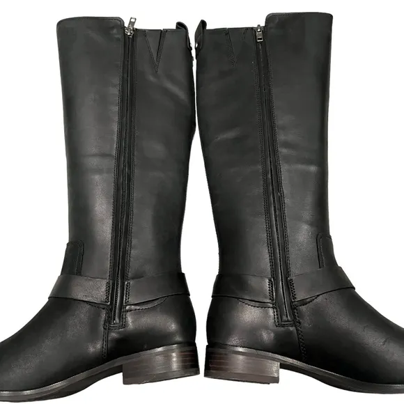 New, UGG Katelyn Knee High Black Leather Boots, Sz 6