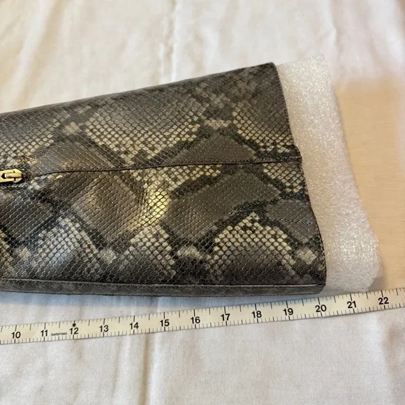 NEW Vince Camuto 11 Gibi Gray Snakeskin Wide Calf Boots ~ Snake Block Heel