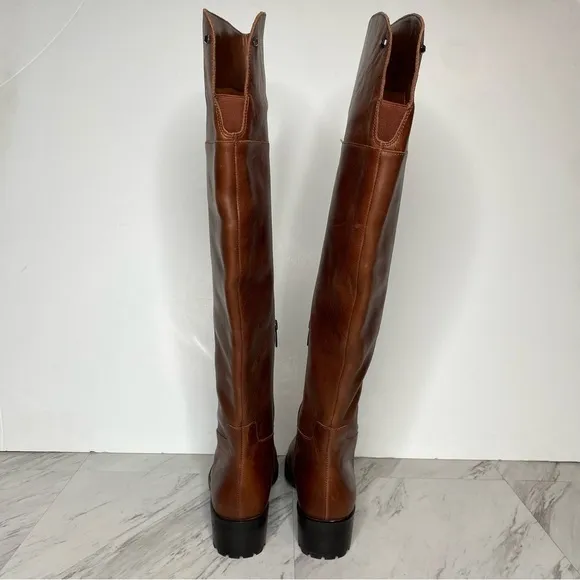 New! Vince Camuto Jorshie Brown Leather Wide Calf Over The Knee Boot 8 1/2 M