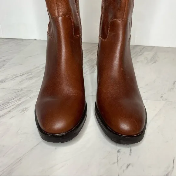 New! Vince Camuto Jorshie Brown Leather Wide Calf Over The Knee Boot 8 1/2 M
