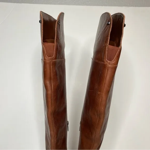 New! Vince Camuto Jorshie Brown Leather Wide Calf Over The Knee Boot 8 1/2 M