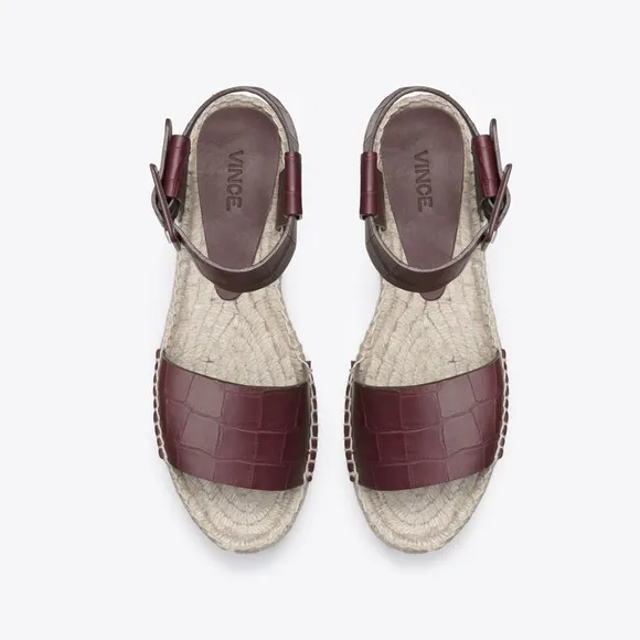 NEW Vince Edina Nut Flatform Croc Espadrilles 10