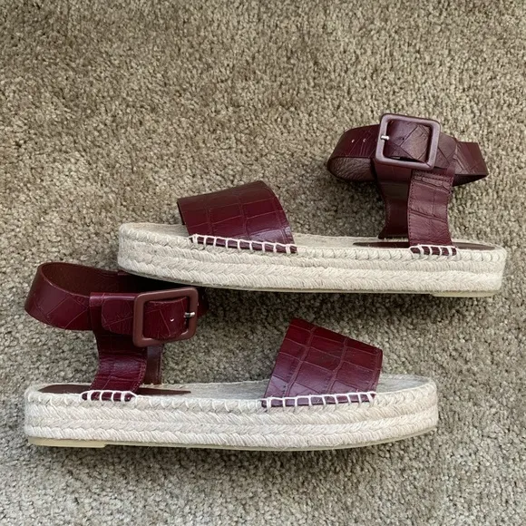NEW Vince Edina Nut Flatform Croc Espadrilles 10