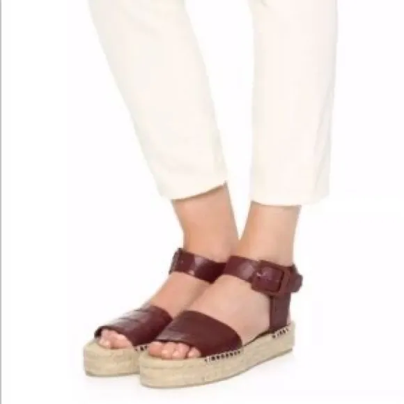NEW Vince Edina Nut Flatform Croc Espadrilles 10
