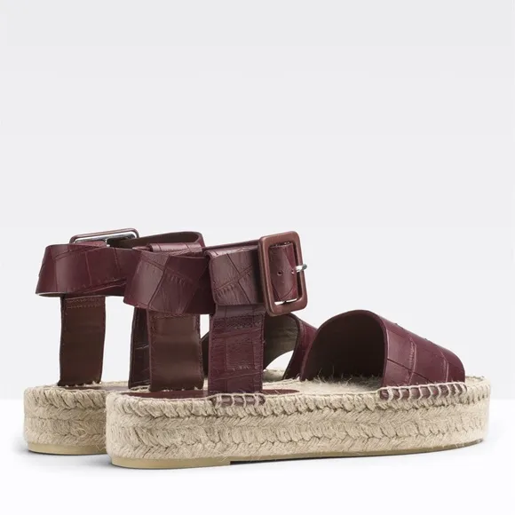 NEW Vince Edina Nut Flatform Croc Espadrilles 10