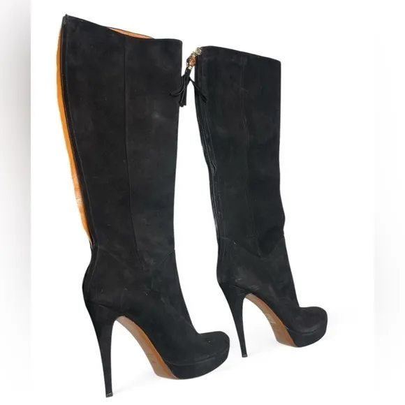 New Without Tag READ - REPAIR OR UPCYCLE - Authentic Gucci Black Suede Calf Boot