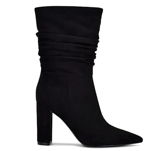 New w/o Box Nine West Denner 2 Faux-suede Pull-On Scrunch Mid-Calf Dress Boots
