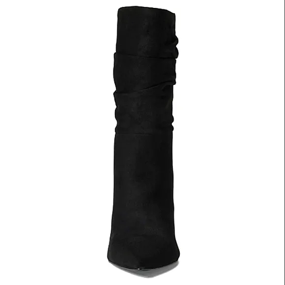 New w/o Box Nine West Denner 2 Faux-suede Pull-On Scrunch Mid-Calf Dress Boots