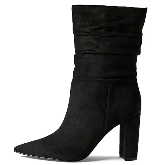 New w/o Box Nine West Denner 2 Faux-suede Pull-On Scrunch Mid-Calf Dress Boots