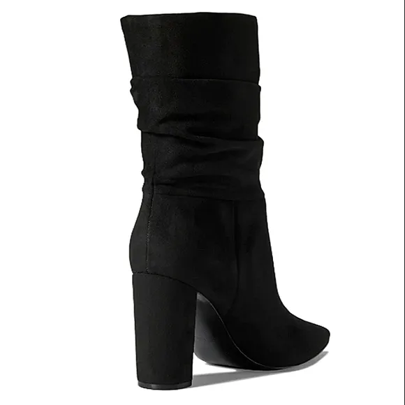 New w/o Box Nine West Denner 2 Faux-suede Pull-On Scrunch Mid-Calf Dress Boots