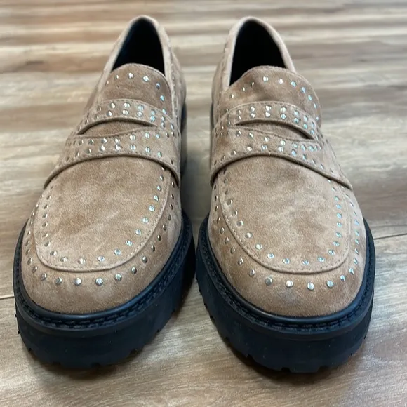 New Women’s CAVERLEY April Suede Leather Loafers In Tan By Anthropologie!!🔥🔥🔥
