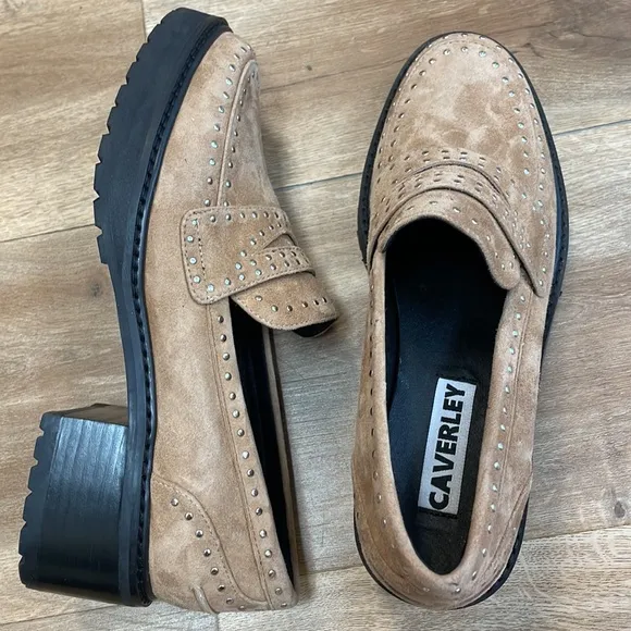 New Women’s CAVERLEY April Suede Leather Loafers In Tan By Anthropologie!!🔥🔥🔥
