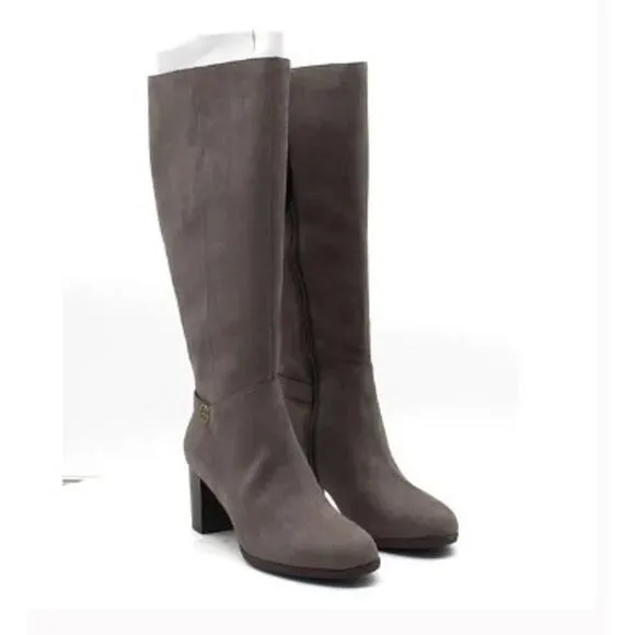 NEW Women's Giani Bernini Adonnys Wide Calf Memory-Foam Dress Grey Fall Boots