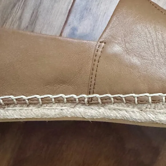 New Women’s Tory Burch Benton Tan Nappa Leather Espadrilles Sz 9.5