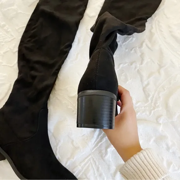 New York &amp; Co Stacked Heel Over the Knee Boots Size 8
