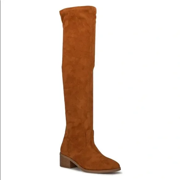 New York And Company Cognac Ruby Tall Regular Calf Boots