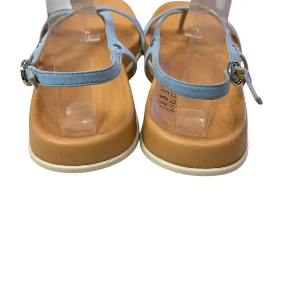 NEW Hogan Fussbett Light Blue Suede Leather Thong Sandals 37