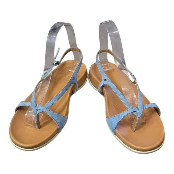 NEW Hogan Fussbett Light Blue Suede Leather Thong Sandals 37