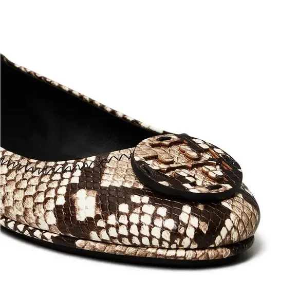 ☀️NEW☀️Tory Burch Minnie Travel Flats Snake Printed