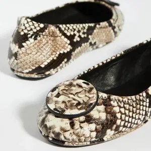 ☀️NEW☀️Tory Burch Minnie Travel Flats Snake Printed