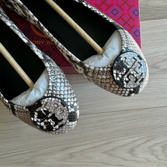 ☀️NEW☀️Tory Burch Minnie Travel Flats Snake Printed