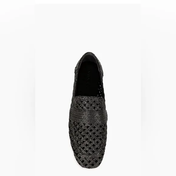 NEW‼️VINCE Women's Davis Raffia Loafer Flats, Black Sz. 8