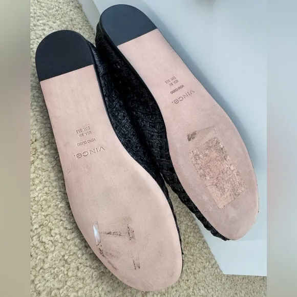 NEW‼️VINCE Women's Davis Raffia Loafer Flats, Black Sz. 8