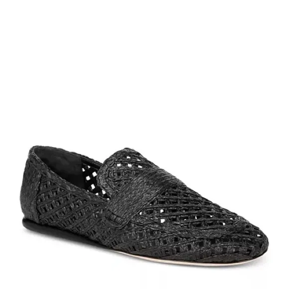 NEW‼️VINCE Women's Davis Raffia Loafer Flats, Black Sz. 8