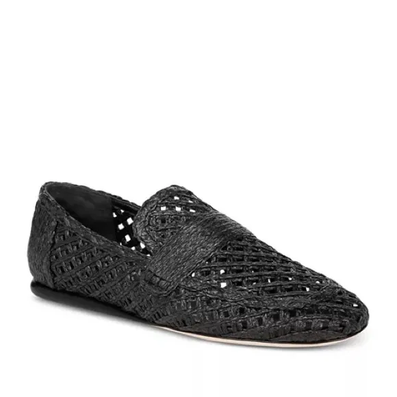 NEW‼️VINCE Women's Davis Raffia Loafer Flats, Black Sz. 8