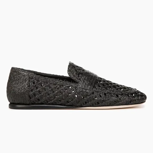 NEW‼️VINCE Women's Davis Raffia Loafer Flats, Black Sz. 8