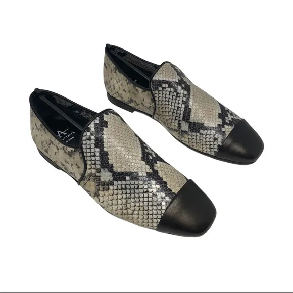 NIB AQUATALIA RENE SNAKE EMBOSSED LOAFERS