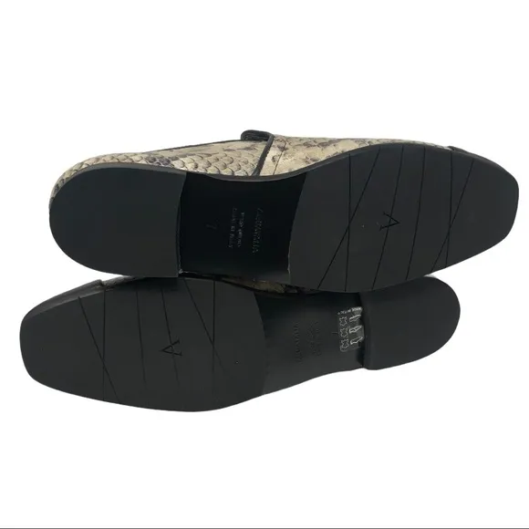 NIB AQUATALIA RENE SNAKE EMBOSSED LOAFERS