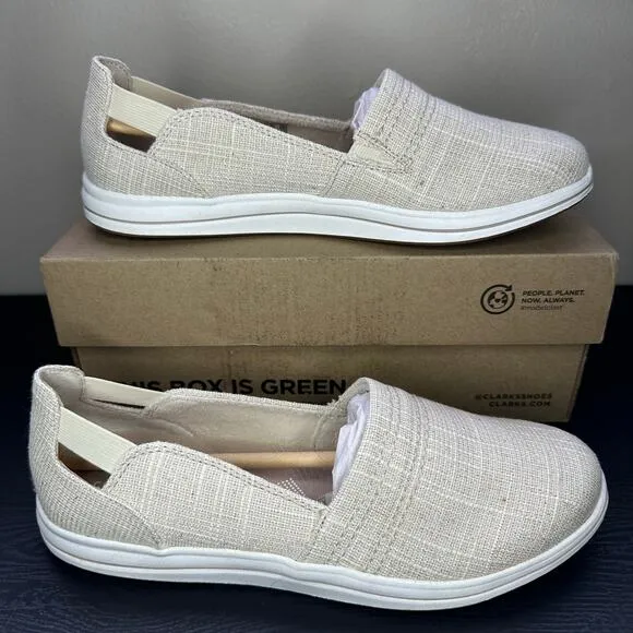 NIB Clarks womans breeze step natural interest slip on loafers size 8M
