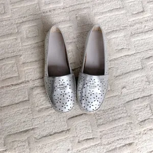 NIB Coach Laser Cut Leather Espadrilles