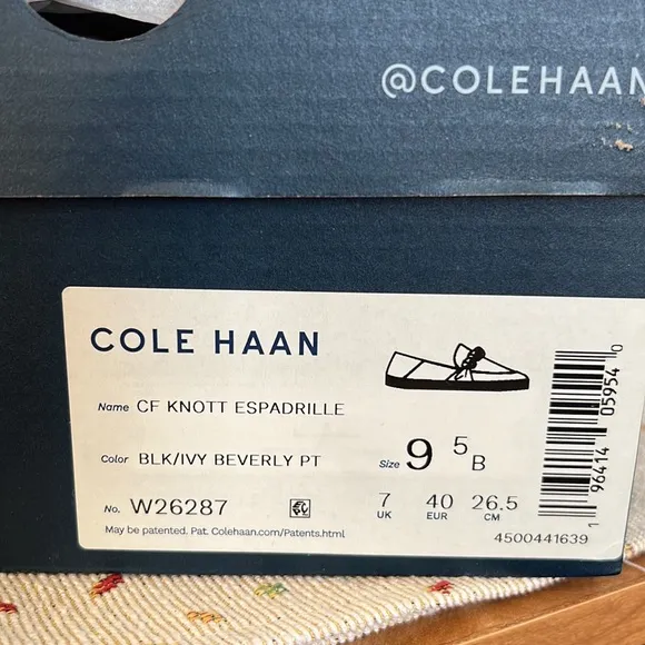 NIB Cole Haan | Black &amp; Ivy Beverly Cloudfeel Knott Leather Espadrilles …