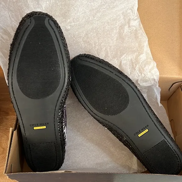 NIB Cole Haan | Black &amp; Ivy Beverly Cloudfeel Knott Leather Espadrilles …