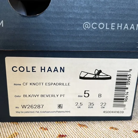NIB Cole Haan | Black &amp; Ivy Beverly Cloudfeel Knott Leather Espadrilles