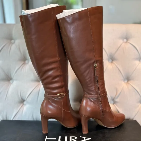 NIB Naturalizer Women's Henny Wide Calf Knee High Leather Boot Cocoa Brown 6.5