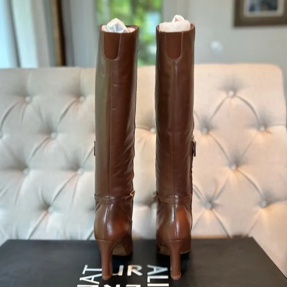 NIB Naturalizer Women's Henny Wide Calf Knee High Leather Boot Cocoa Brown 6.5