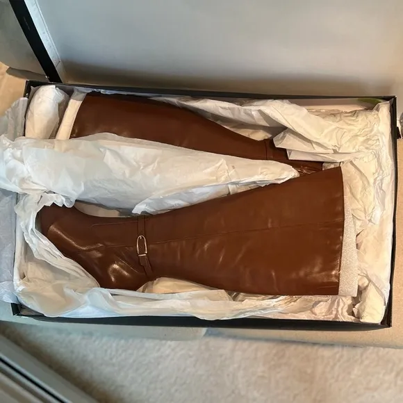 NIB Naturalizer Women's Henny Wide Calf Knee High Leather Boot Cocoa Brown 6.5