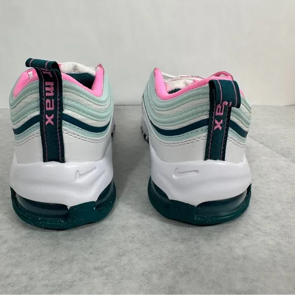 NIB Nike Air Max 97 &quot;White/Pink Spell/Geode Teal/Jade Ice&quot; Preschool Girls' Shoe