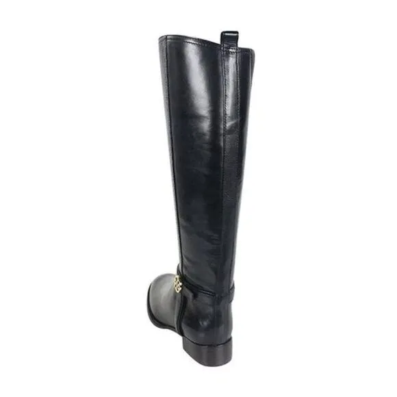 NIB Tory Burch Black Leather Bristol Riding Boots size 7.5 $595